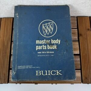 Buick Master Parts Book 1940 to 1968 Inclusive Effective July 1 1968